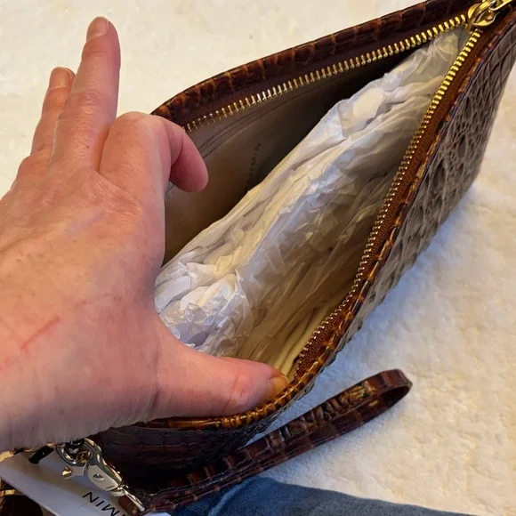Brahmin Chestnut Croc-Embossed Clutch - Picture 5 of 5
